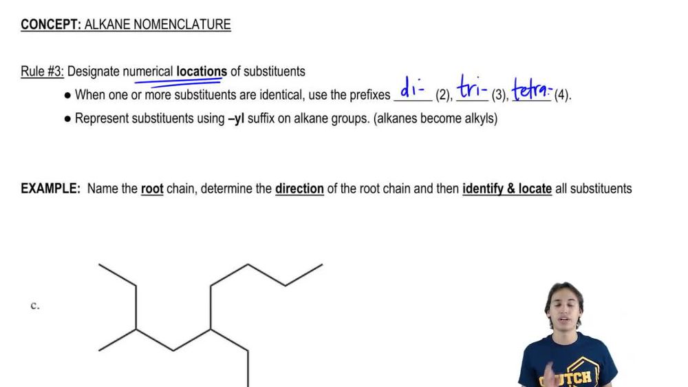 How to identify and locate branches (substituents)