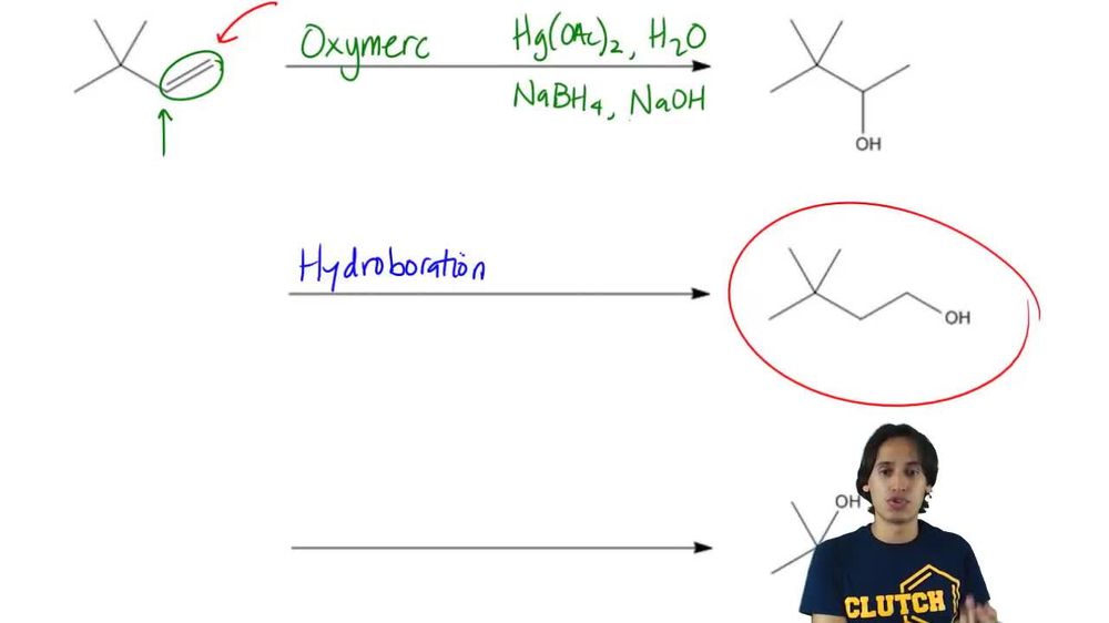 Forming alcohols through Hydroboration-Oxidation.