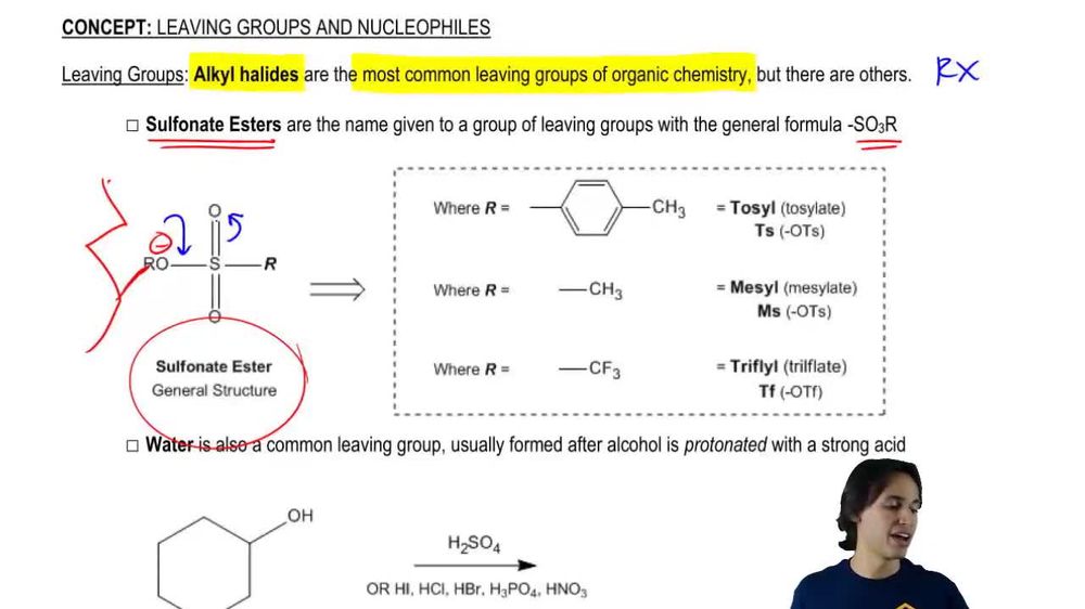 The 3 important leaving groups to know.