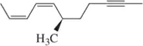 Structural representation of an alkyne with a chiral center, labeled with H3C for nomenclature practice.