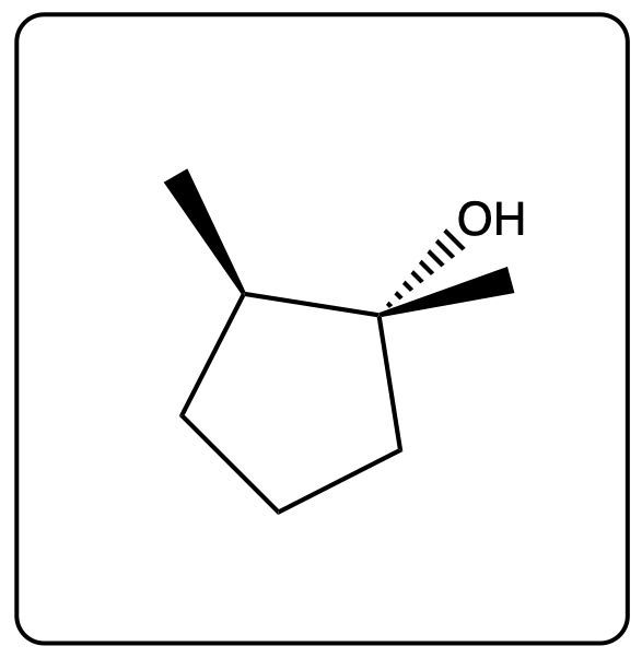 Product structure of oxymercuration showing an alcohol group attached.