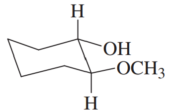 Chemical structure of an ether with hydroxyl (OH) and methoxy (OCH3) groups, labeled with hydrogen atoms.