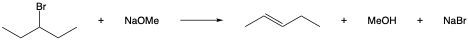 Chemical reaction showing reactants and products for entropy discussion in organic chemistry.