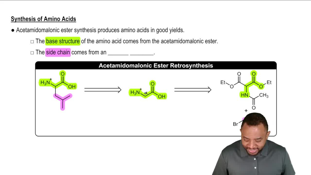 Synthesis of Amino Acids: Acetamidomalonic Ester Synthesis Concept 2