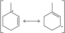 Two allylic radical structures with resonance arrows, showing potential sites for C-Br bond formation.
