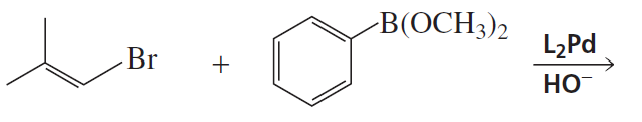 Chemical reaction diagram showing the Suzuki reaction between a brominated compound and a boronic ester with palladium catalyst.