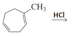 Chemical structure showing a methyl group attached to a benzene ring reacting with HCl to form a product.