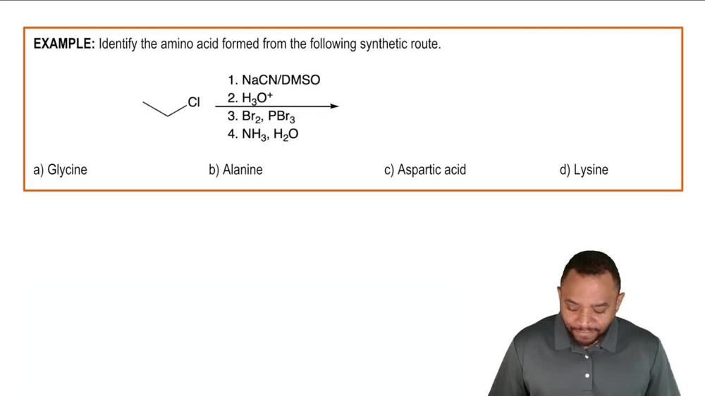 Amino Acid Synthesis: HVZ Method Example 1