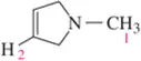 Chemical structure with a pyridine ring, labeled hydrogens at positions 2 and 1 on the nitrogen-attached methyl group.