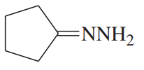 Chemical structure of a cyclic compound with a double bond and an amine functional group (NNH2).
