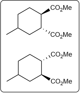 Another set of product structures from the Diels-Alder reaction with substituents labeled.