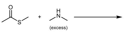 S-methyl ethanethioate reacting with dimethylamine