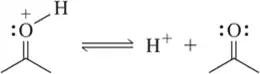 Arrow-pushing mechanism illustrating acid half-reaction with hydroxide ion, proton, and water molecule.