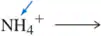 Arrow pointing from the ammonium ion (NH4+) indicating the most acidic proton.