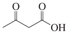 Two chemical structures of carboxylic acid derivatives, one with a hydroxyl group, illustrating decarboxylation.