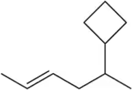 Chemical structure of an alkene with a double bond, labeled for cis or trans isomer identification.