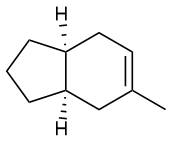 Alkene structure before hydrogenation reaction in organic chemistry.