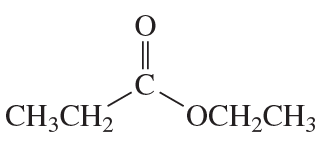 Resonance structures of a carbonyl compound with ethyl and methoxy groups, indicating major and minor contributors.