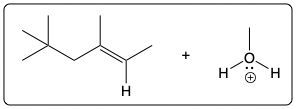 Chemical reaction diagram illustrating reactants in organic chemistry.