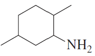 Chemical structure of a cyclohexane with an amine group (NH2) indicating a primary amine.