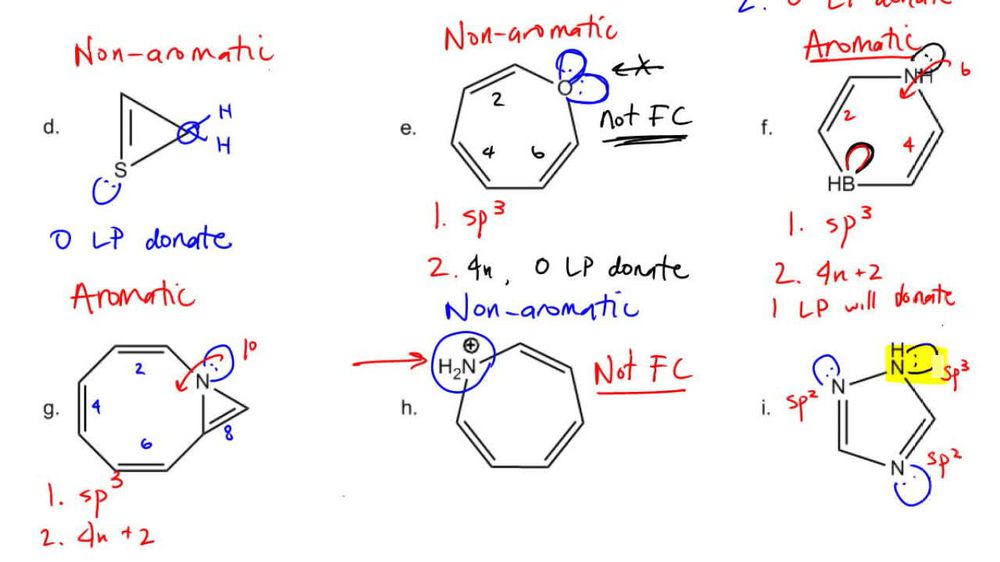 Determine heterocycle aromaticity