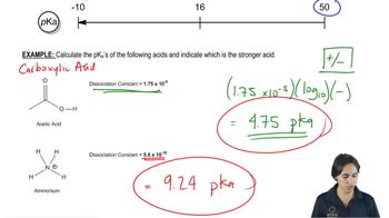 Calculating pKa and comparing acidity