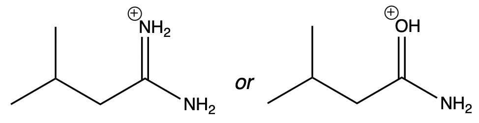 Two structures of carbocations with NH2 and OH groups, questioning their stability.
