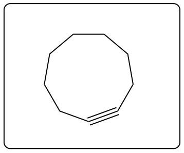 Structure of a cyclic compound with a triple bond.
