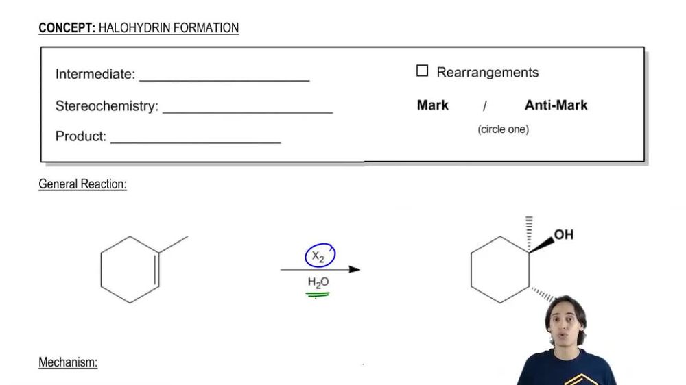 General properties of halohydrin formation.