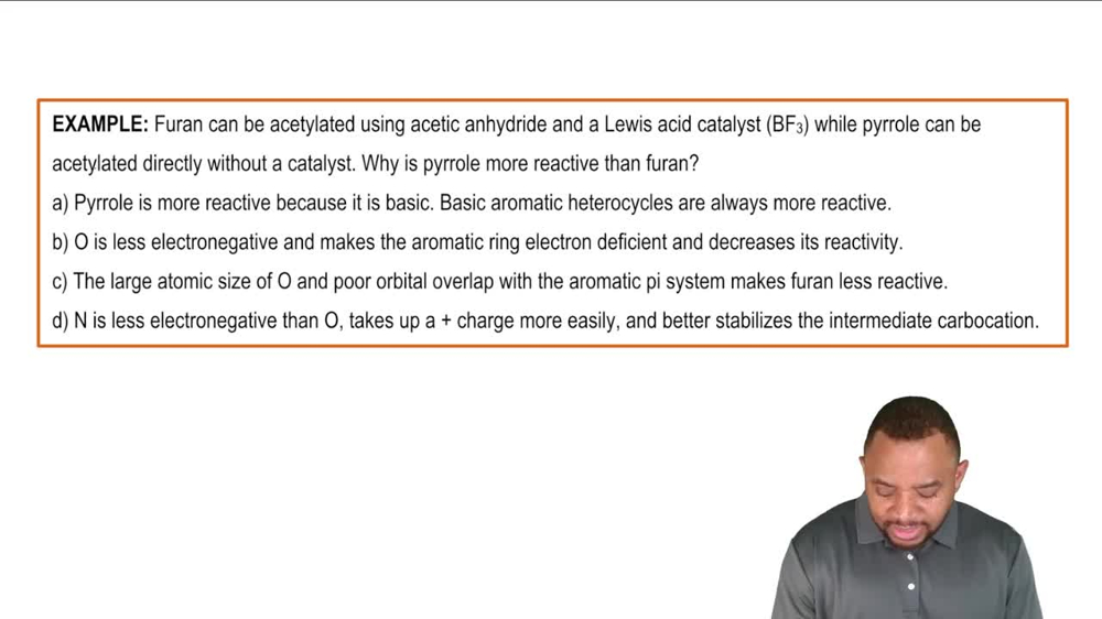 Reactions of Pyrrole, Furan, and Thiophene Example 1