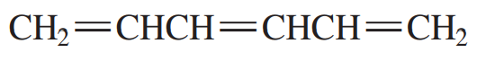 Chemical structure representation of a linear chain of alternating double bonds, labeled with CH2 groups.