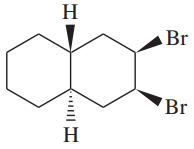 Chemical structure of an alkyl halide with hydrogen and bromine atoms, illustrating dehydrohalogenation reactions.