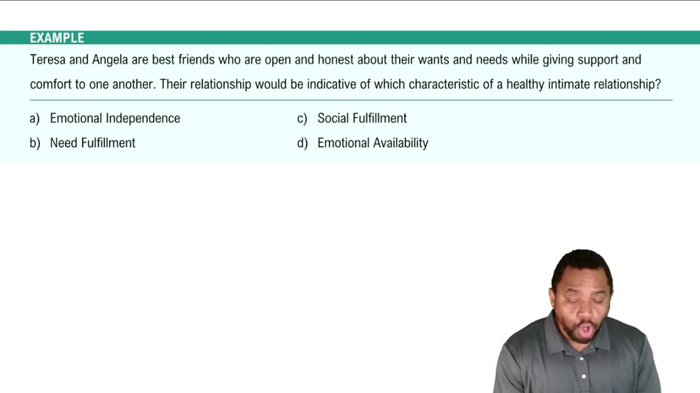 Characteristics of Intimacy Example 1