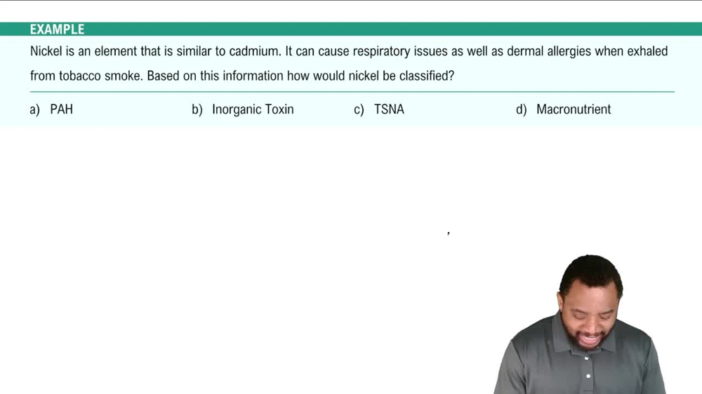 Components of Tobacco Products Example 1