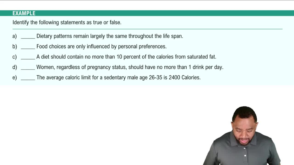 Dietary Guidelines for Americans Example 1