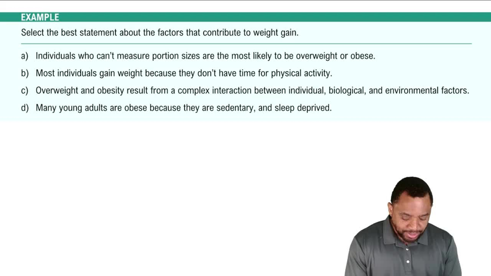 Factors Affecting Weight Example 1