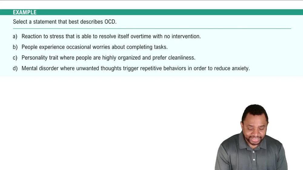 Obsessive Compulsive Disorder Example 3