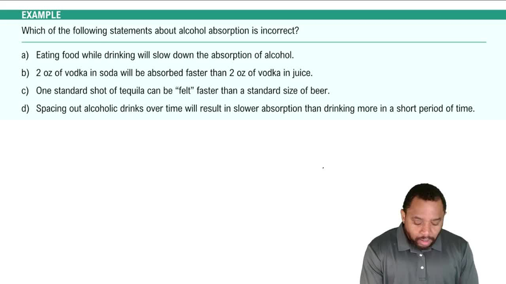 Alcohol Absorption & Metabolism Example 2