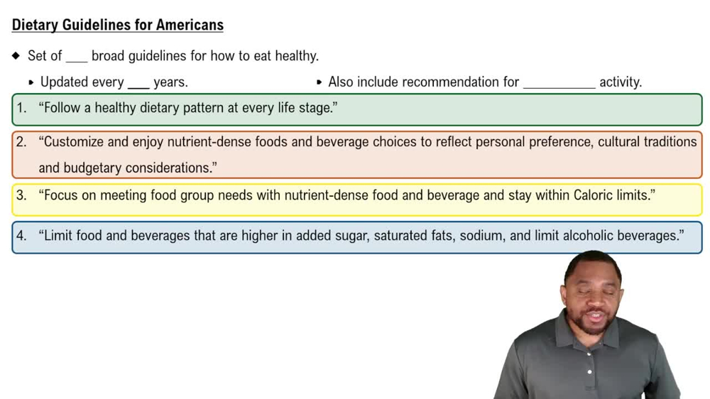 Dietary Guidelines for Americans Concept 1