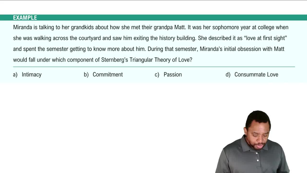 Sternberg’s Triangular Theory of Love Example 3