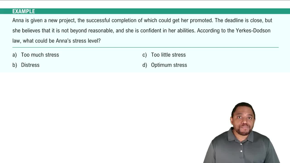 The Yerkes-Dodson Law of Arousal Example 4