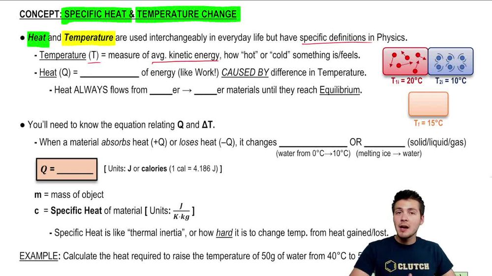 Specific Heat & Temperature Changes