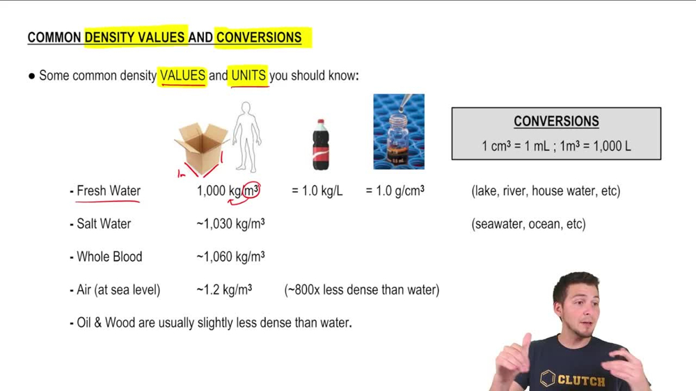 Density Values & Conversions