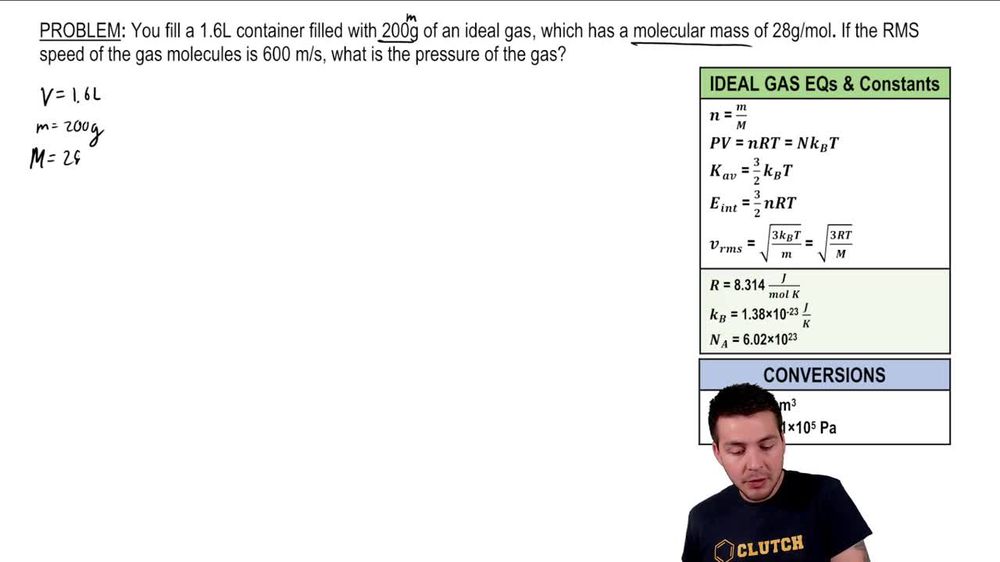 Finding Pressure from RMS Speed