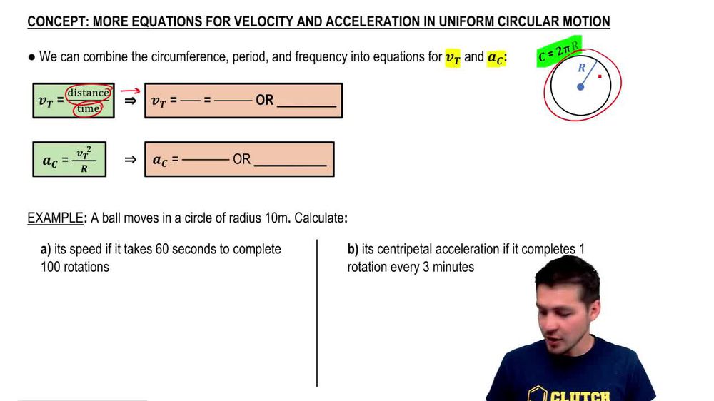 Equations for Velocity and Acceleration in UCM