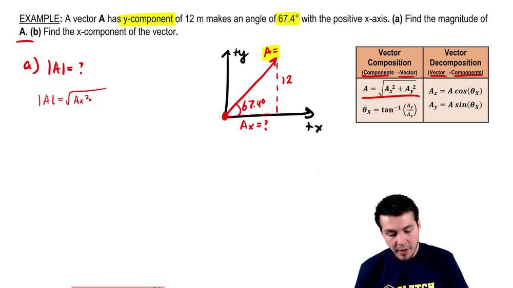 Calculating Magnitude & Components of a Vector