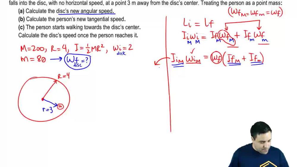 Landing and moving on a disc