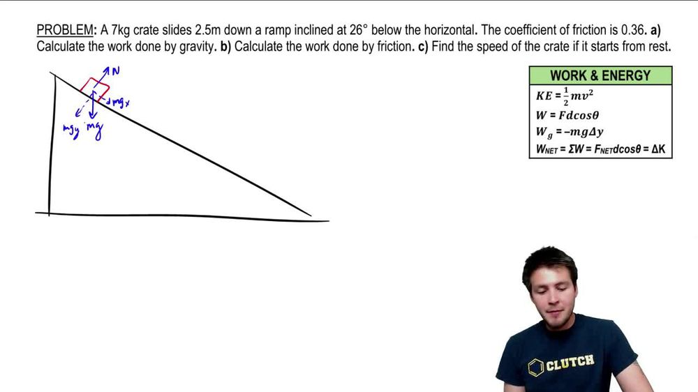 Finding Speed of a Crate Using Work-Energy Theorem