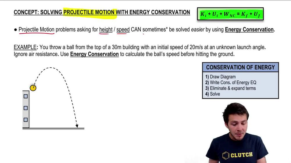 Projectile Motion with Energy