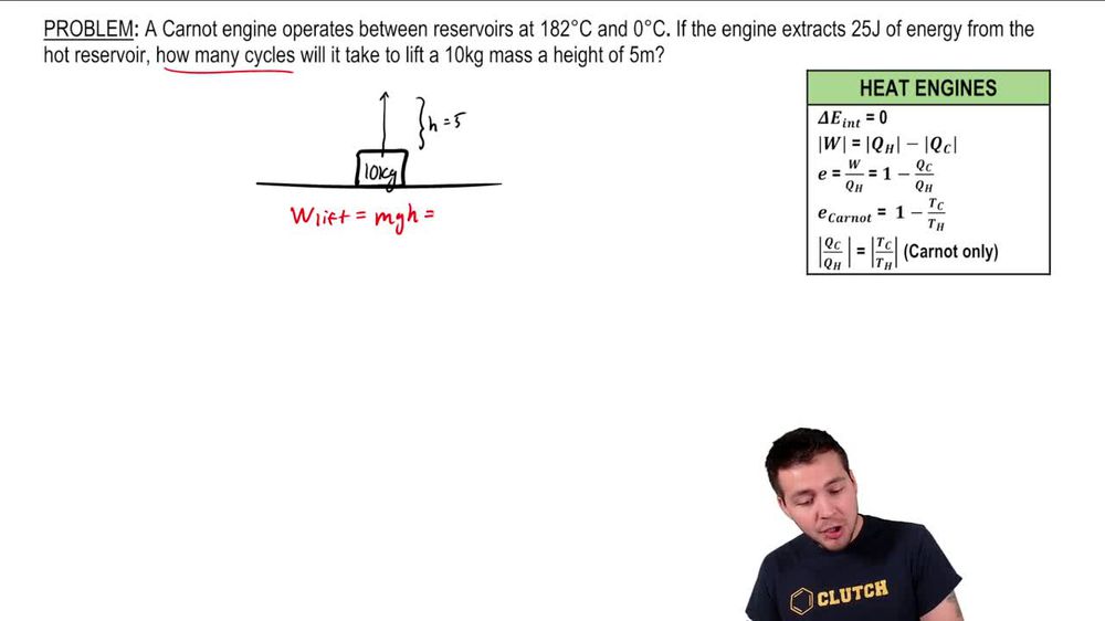 Lifting Mass with a Heat Engine